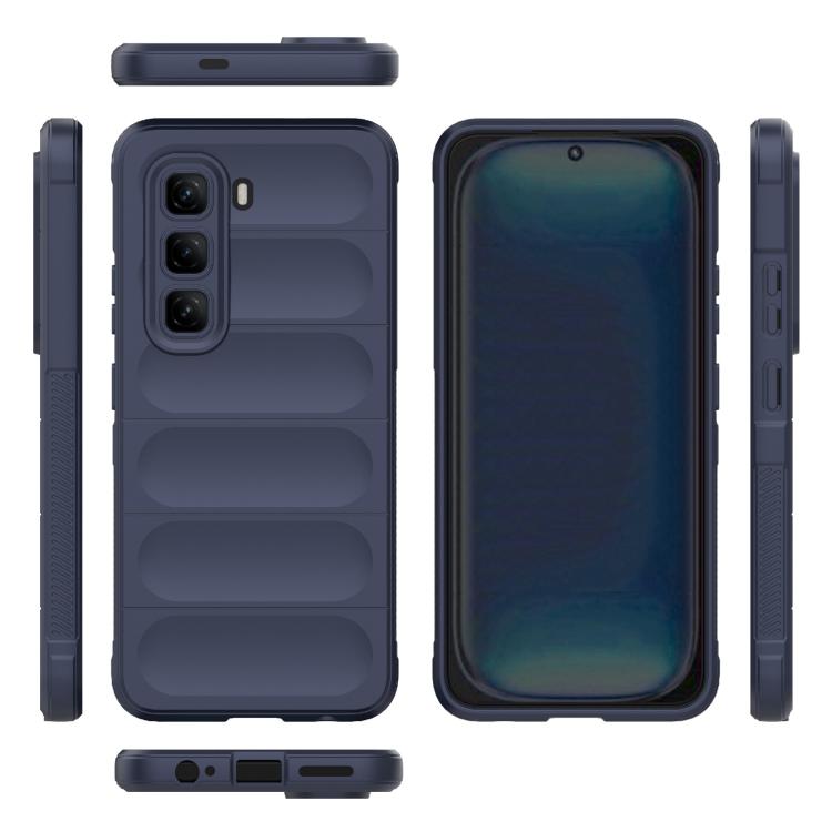 Funda TPU y Franela con Protección Mágica Global para Infinix Hot 50 Pro 4G (Azul Oscuro)