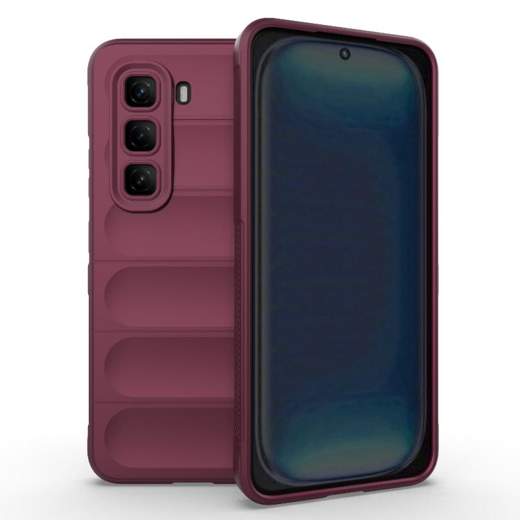 Funda TPU y Franela Infinix Hot 50 Pro 4G Protección Mágica Global (Rojo Vino)