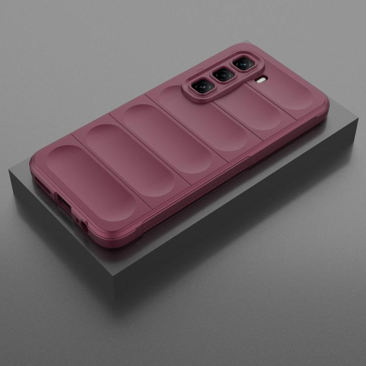 Funda TPU y Franela Infinix Hot 50 Pro 4G Protección Mágica Global (Rojo Vino)
