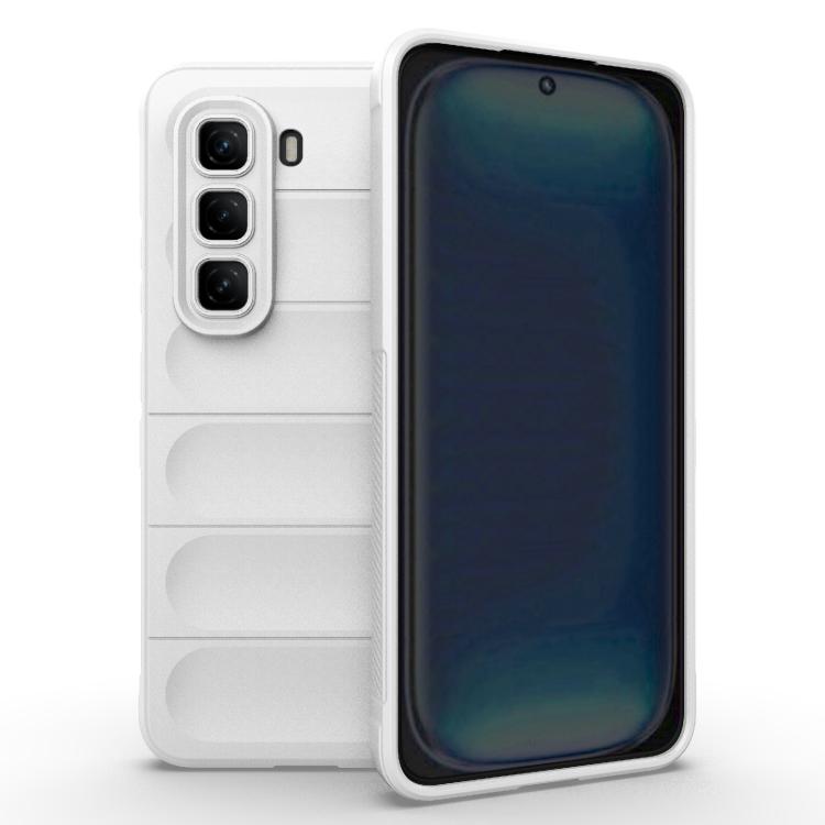Funda TPU y Franela con Protección Mágica Global para Infinix Hot 50 Pro 4G (Blanca)