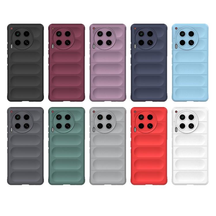 Funda TPU + Franela para Tecno Camon 30 4G Global Magic Shield (Rojo Vino)