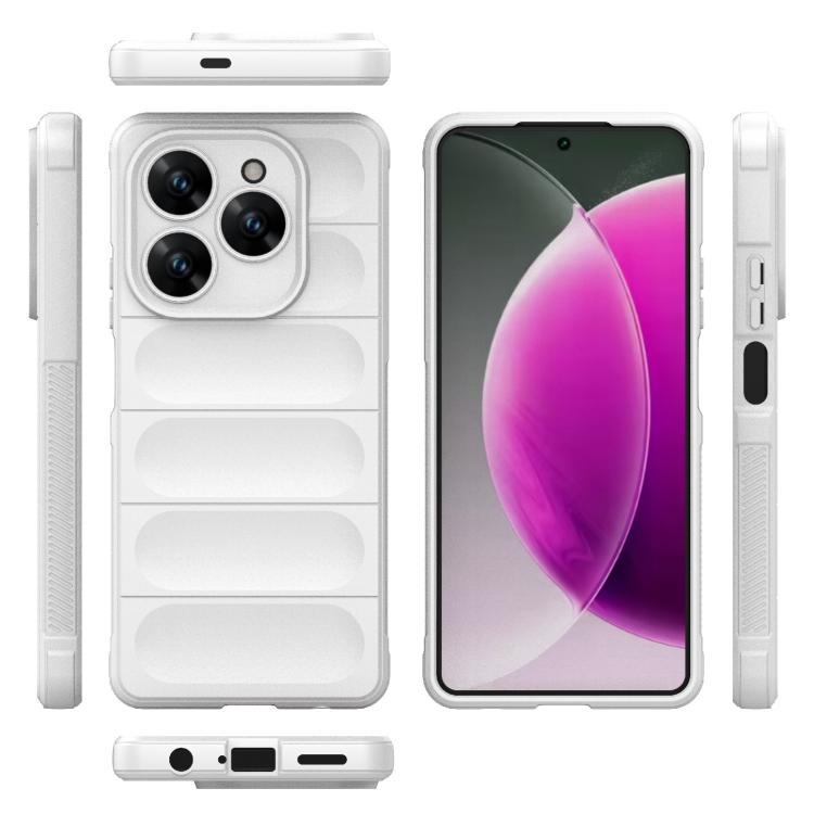 Funda TPU franela para Tecno Spark 20 Pro 4G con Protección Mágica Global (Blanca)