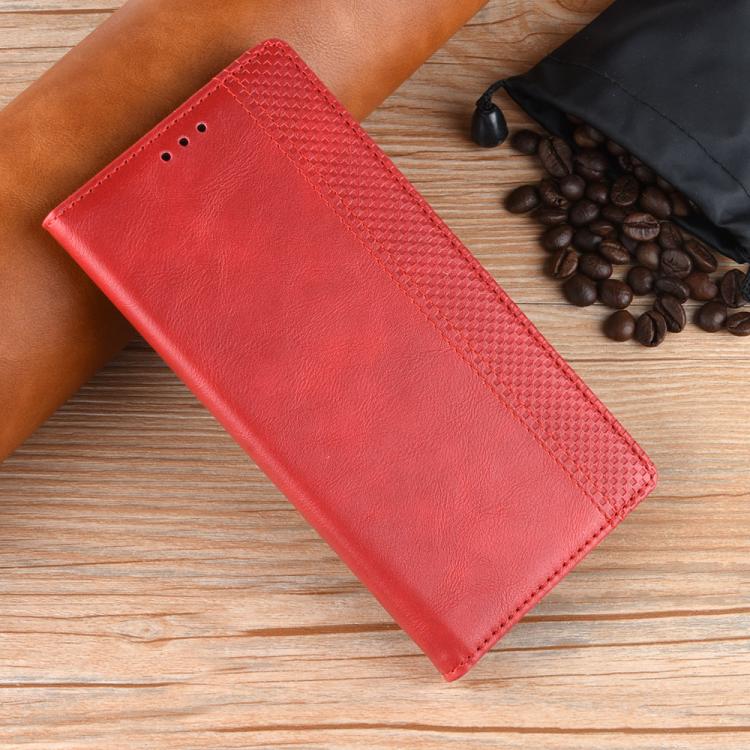 Funda Cuero Cricket Icon 6 Textura Retro Hebilla Magnética (Roja)