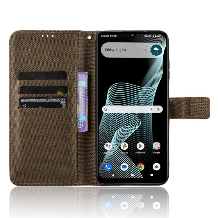 Funda de Cuero para Cricket Icon 6 con Textura de Diamante (Marrón)