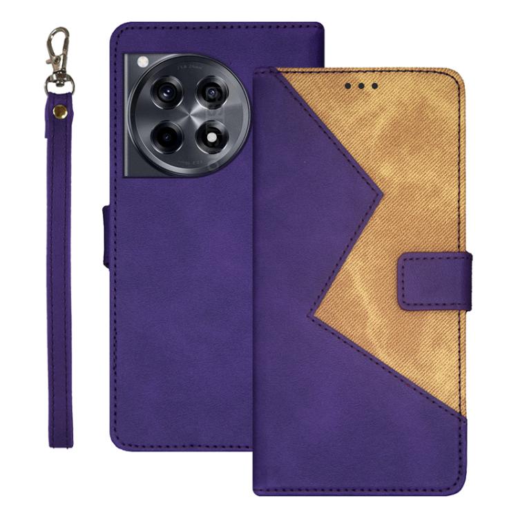 Funda de Cuero Bicolor Idewei para OnePlus 12R (Morado)