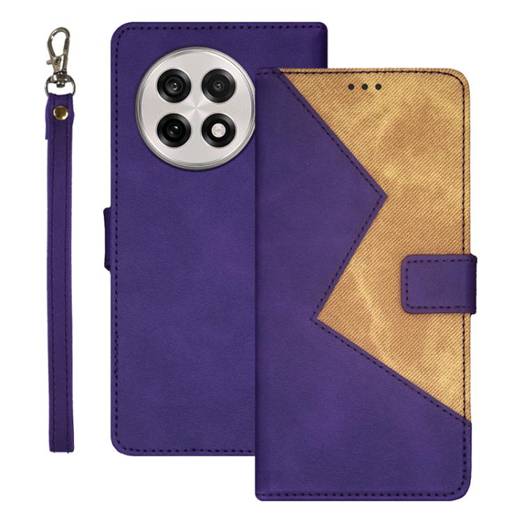 Funda de Cuero Bicolor Idewei para OnePlus 13R (Morado)