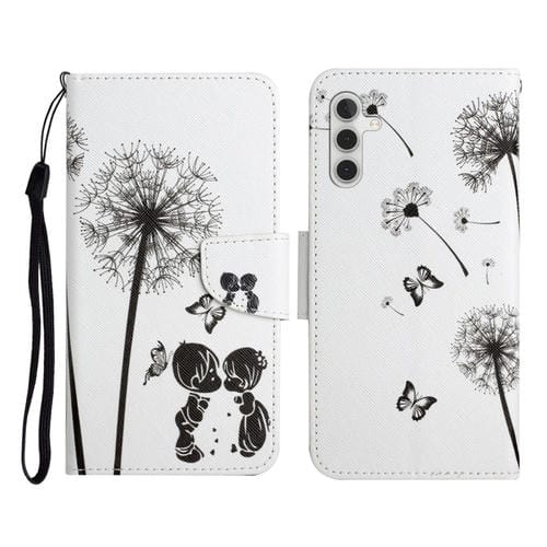 Funda de Cuero con Tapa para Samsung Galaxy A35 con Patrón de Dibujo de Colores (Diente de León)