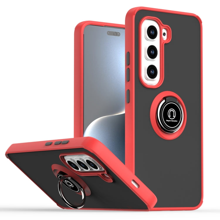 Funda TPU + PC con Anillo para Infinix Hot 50 Pro 4G Q Shadow 1 Series (Rojo)