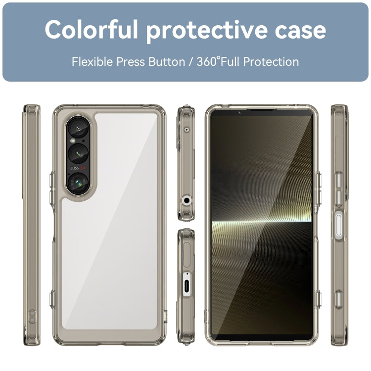 Funda Híbrida TPU Acrílico Sony Xperia 1 Vi Serie Colorida (Gris Transparente)