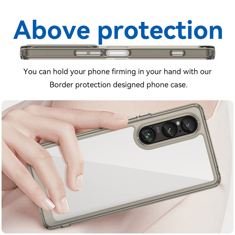 Funda Híbrida TPU Acrílico Sony Xperia 1 Vi Serie Colorida (Gris Transparente)
