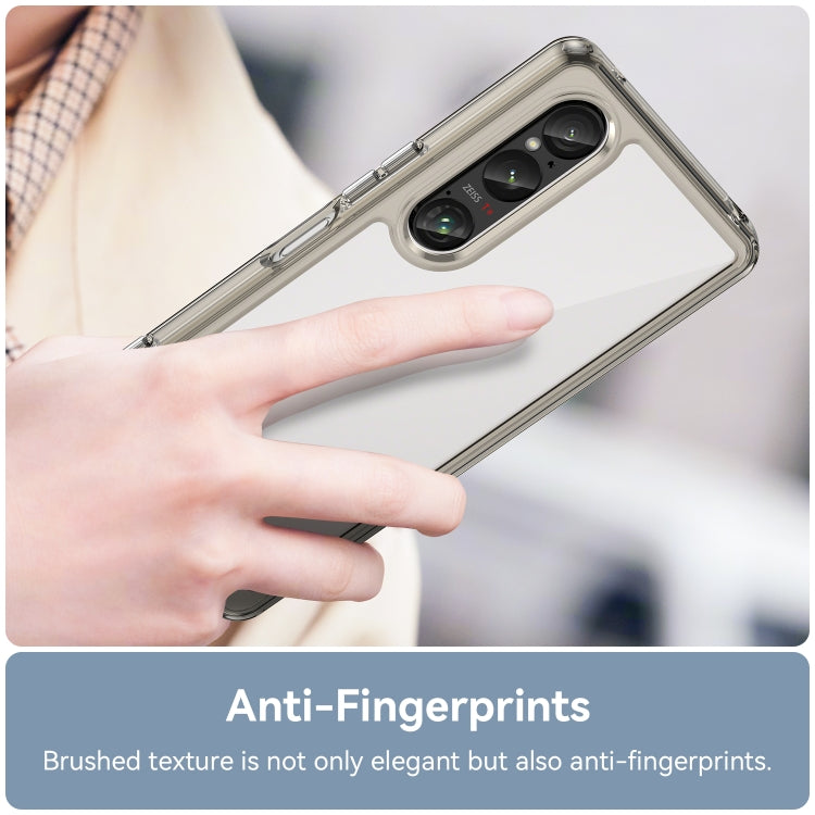 Funda Híbrida TPU Acrílico Sony Xperia 1 Vi Serie Colorida (Gris Transparente)