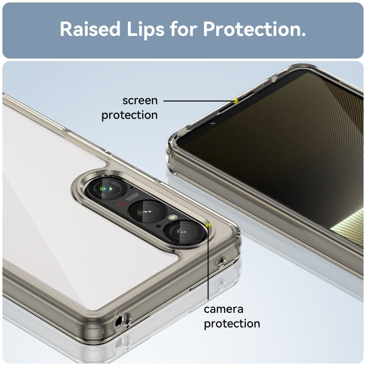 Funda Híbrida TPU Acrílico Sony Xperia 1 Vi Serie Colorida (Gris Transparente)