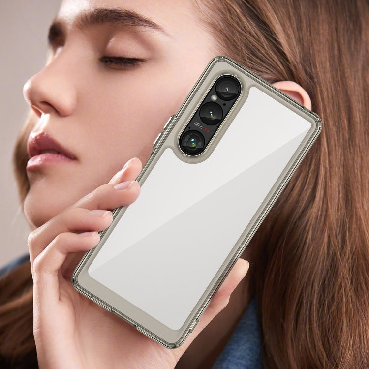 Funda Híbrida TPU Acrílico Sony Xperia 1 Vi Serie Colorida (Gris Transparente)