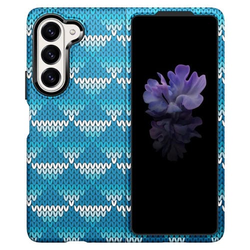 Funda plegable para Samsung Galaxy Z Fold5 con pegatina de agua para PC (Azul Claro)