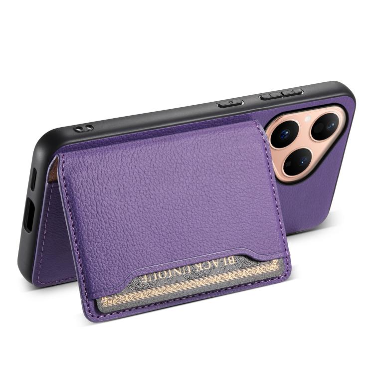 Funda para Huawei Pura 80 5G con textura de becerro y diseño de cartera, cobertura total (morado)