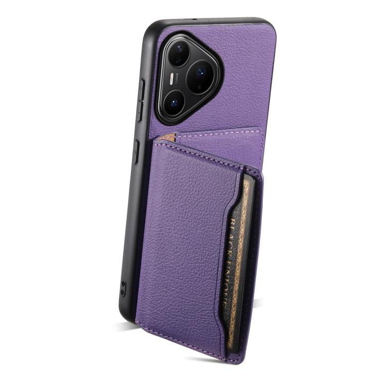 Funda para Huawei Pura 80 Pro / 80 Pro+ 5G con textura de becerro y diseño de cartera, cobertura total (morado)