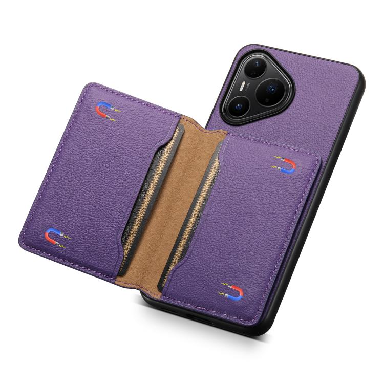 Funda para Huawei Pura 80 Pro / 80 Pro+ 5G con textura de becerro y diseño de cartera, cobertura total (morado)