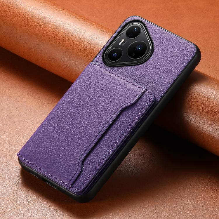 Funda para Huawei Pura 80 Pro / 80 Pro+ 5G con textura de becerro y diseño de cartera, cobertura total (morado)