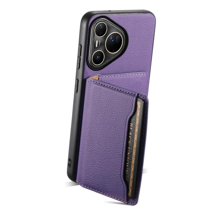 Funda para Huawei Pura 80 Ultra 5G con textura de becerro y diseño de cartera, cobertura total (morado)