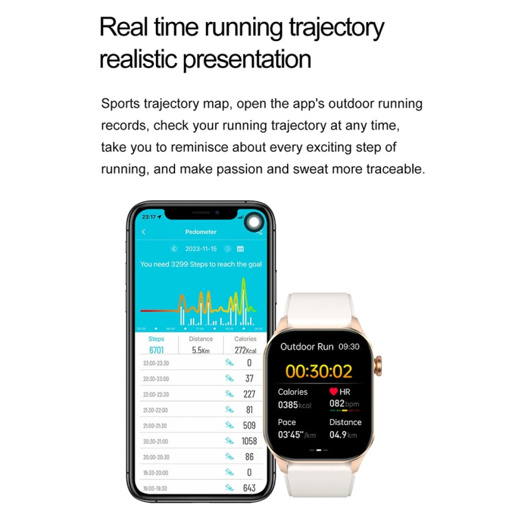 Reloj Inteligente T9/8 con Llamada Bluetooth, Pantalla 2,04 Pulgadas, IP68, Monitoreo Oxígeno Sangre (Beige)