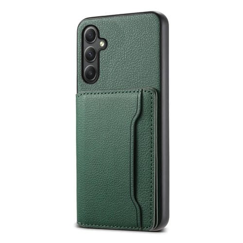 Funda para Teléfono Samsung Galaxy A24 5G Diseño Bolsa para Tarjetas Textura de Becerro (Verde)