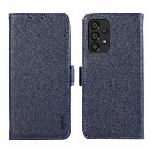 Funda para Teléfono Samsung Galaxy A23 4G 5G Abeel Cuero Rfid Patrón Litchi Magnético Lateral (Azul)