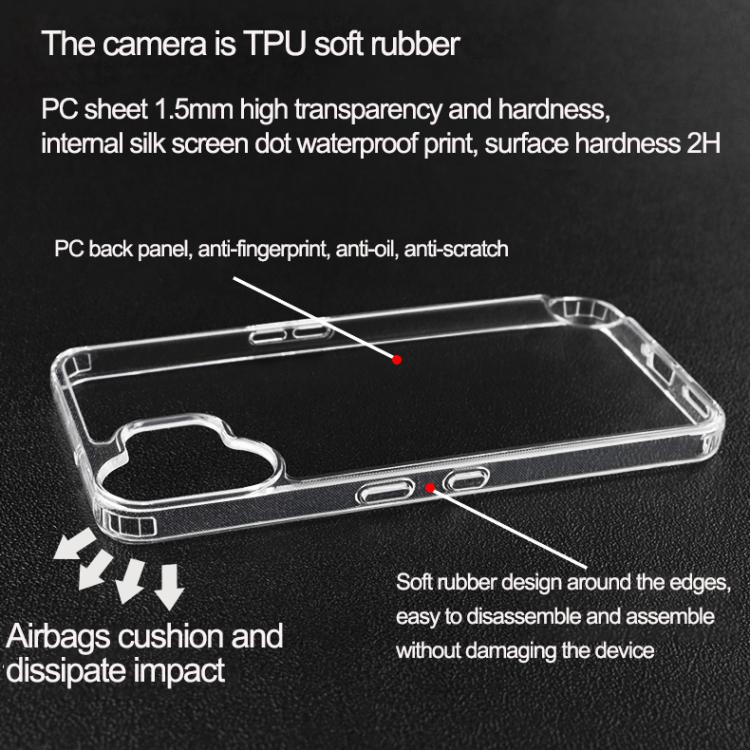 Funda transparente de PC y TPU para teléfono CMF Phone 2 Pro (transparente)