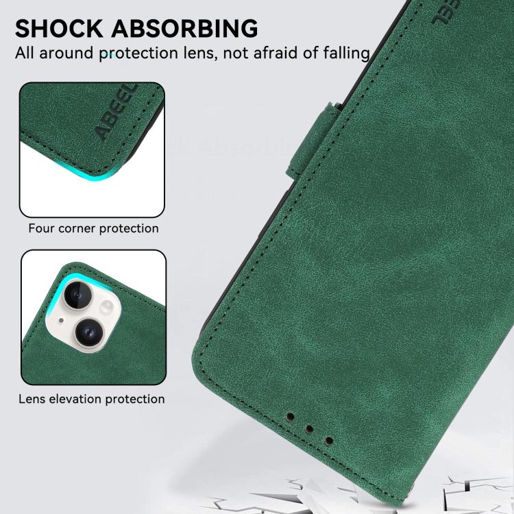Funda de Cuero Abeel Rfid Magnética Esmerilada para iPhone 16E (Verde)