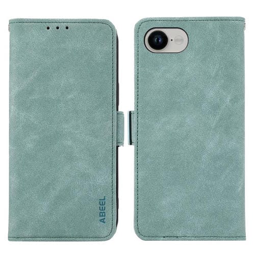 Funda de Cuero Abeel Rfid Magnética Esmerilada para iPhone 16E (Cian)