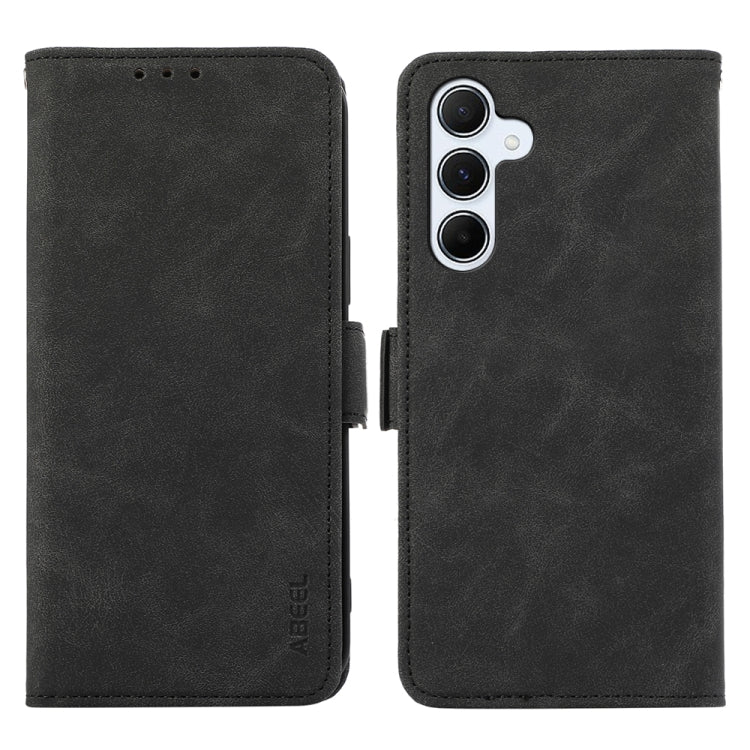 Estuche de Cuero Abeel para Samsung Galaxy A55 5G Magnético Rfid Esmerilado (Negro)