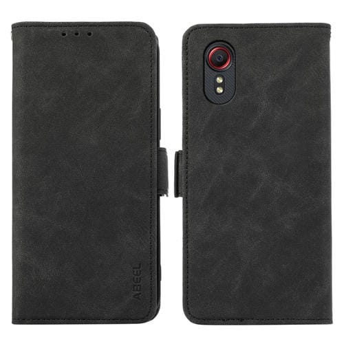 Estuche para Teléfono Samsung Galaxy Xcover 5 Abeel Cuero Rfid Magnético Esmerilado (Negro)