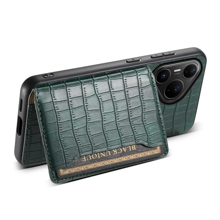 Funda para Huawei Pura 80 Pro / 80 Pro+ 5G con textura de cocodrilo y diseño de cartera, cobertura total (verde)
