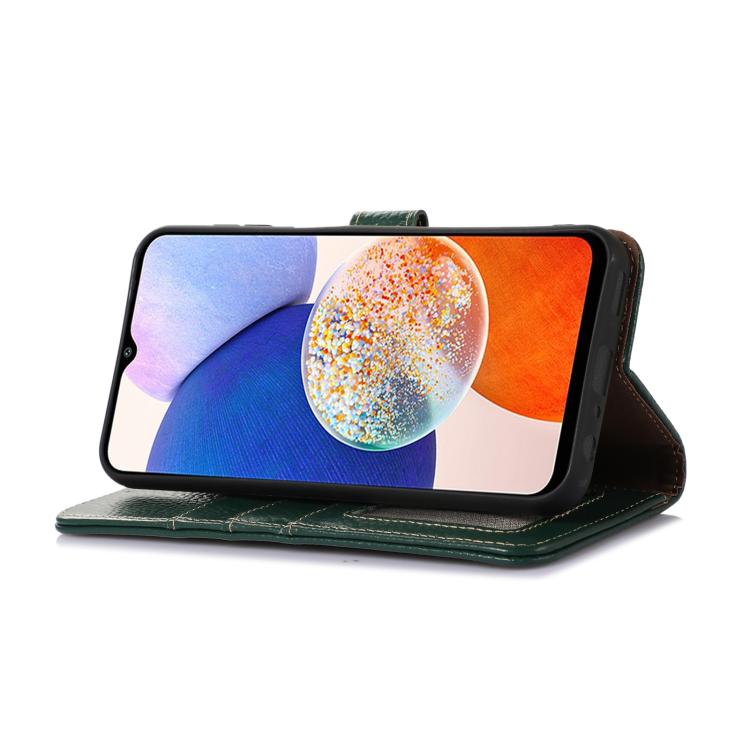 Funda de Cuero Genuino con Textura de Lichi Rfid para OnePlus Ace 5/13R 5G (Verde)