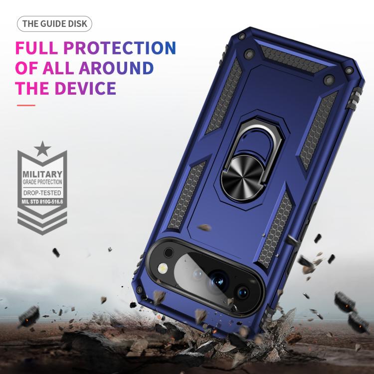 Funda TPU + PC a Prueba de Golpes con Soporte para Google Pixel 10 Pro (Azul)