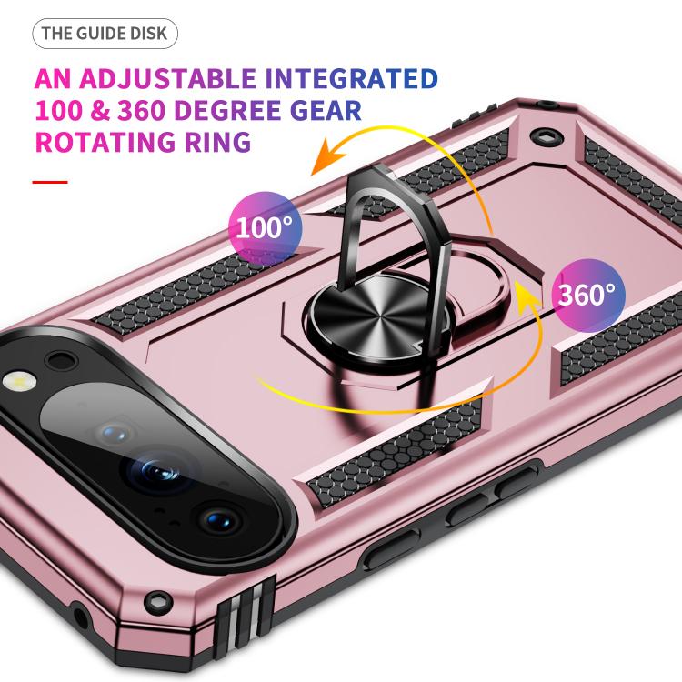 Funda TPU + PC para Google Pixel 10 Pro XL con Soporte a Prueba de Golpes (Oro Rosa)