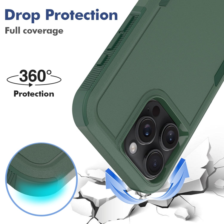 Funda de Teléfono 2 En 1 PC + TPU para iPhone 16 Pro Max (Verde Oscuro)