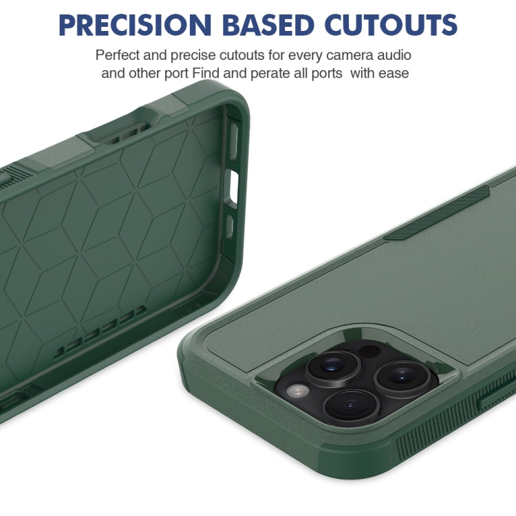 Funda de Teléfono 2 En 1 PC + TPU para iPhone 16 Pro Max (Verde Oscuro)