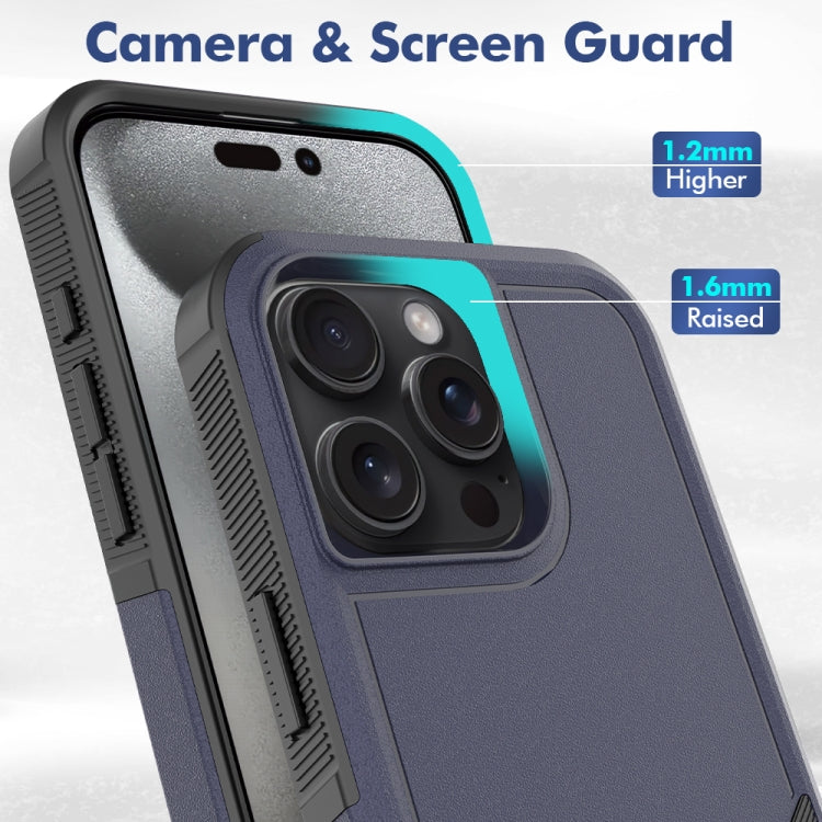 Funda para iPhone 16 Pro Max 2 en 1 PC + TPU (Azul Oscuro)