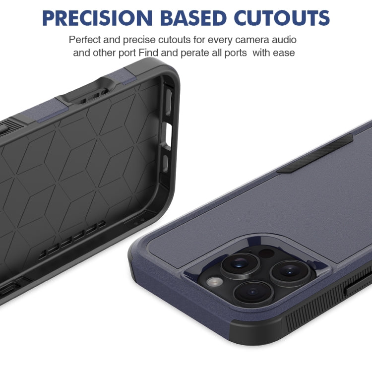 Funda para iPhone 16 Pro Max 2 en 1 PC + TPU (Azul Oscuro)