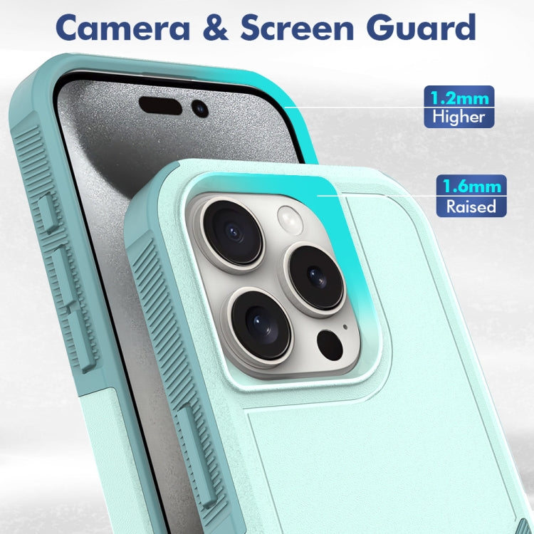 Funda para iPhone 16 Pro 2 en 1 PC + TPU (Verde Claro)