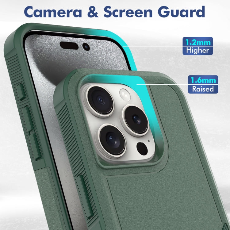 Funda para iPhone 16 Pro 2 en 1 PC + TPU (Verde Oscuro)