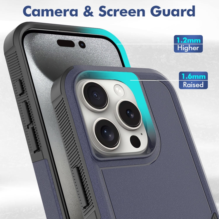 Funda para iPhone 16 Pro 2 En 1 PC + TPU (Azul Oscuro)