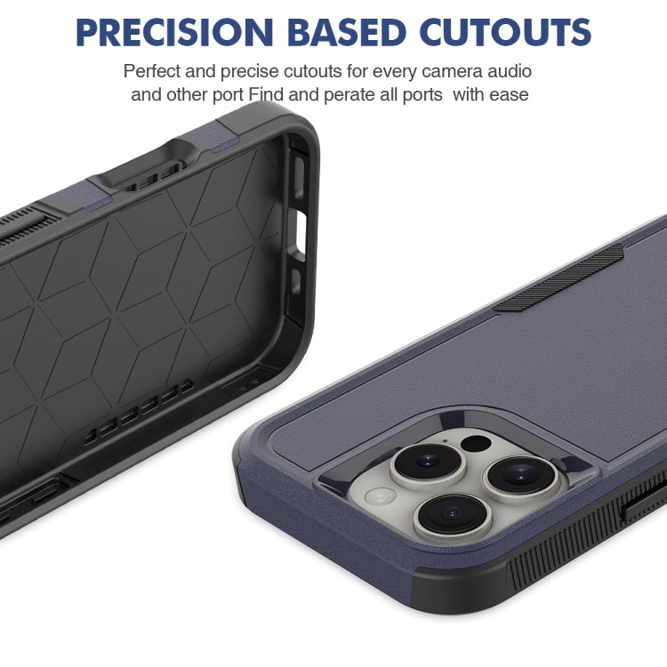 Funda para iPhone 16 Pro 2 En 1 PC + TPU (Azul Oscuro)