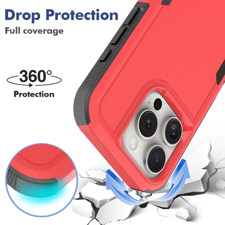 Funda de Teléfono 2 En 1 PC + TPU para iPhone 16 Pro (Roja)