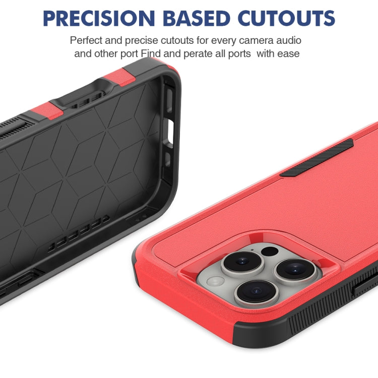 Funda de Teléfono 2 En 1 PC + TPU para iPhone 16 Pro (Roja)