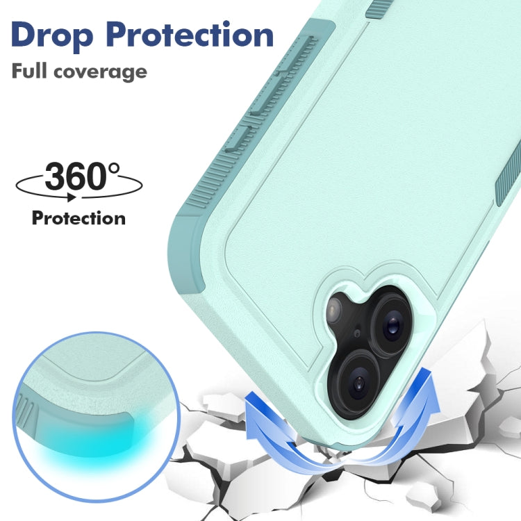 Funda para iPhone 16 Plus 2 en 1 PC y TPU (Verde Claro)