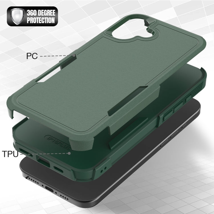 Funda para iPhone 16 Plus 2 En 1 PC TPU (Verde Oscuro)