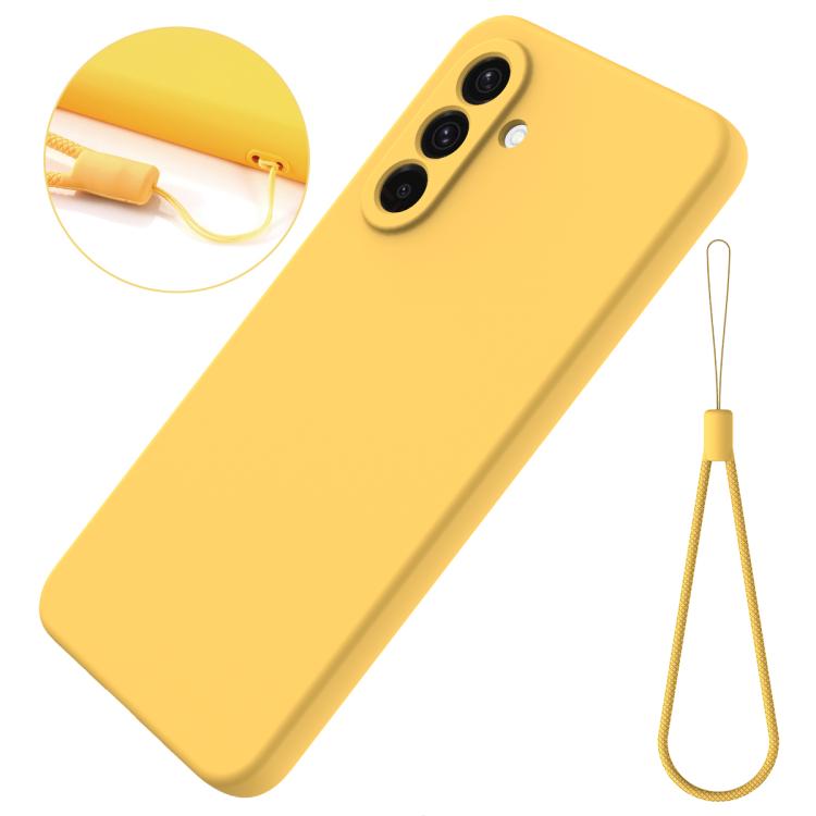 Funda de silicona líquida de color sólido para Samsung Galaxy M36 5G, a prueba de caídas y cobertura total (amarilla)