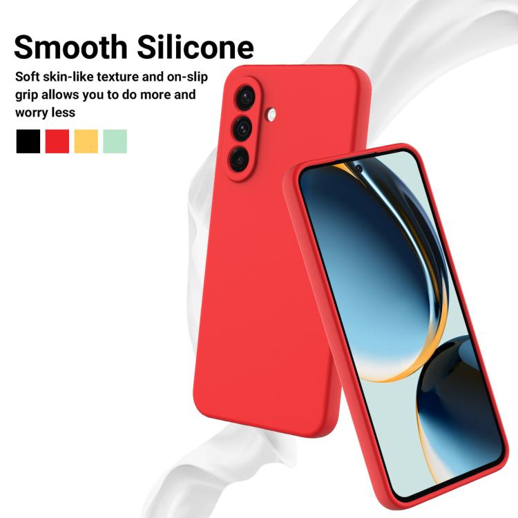 Funda de silicona líquida de color sólido para Samsung Galaxy M36 5G, a prueba de caídas y cobertura total (roja)