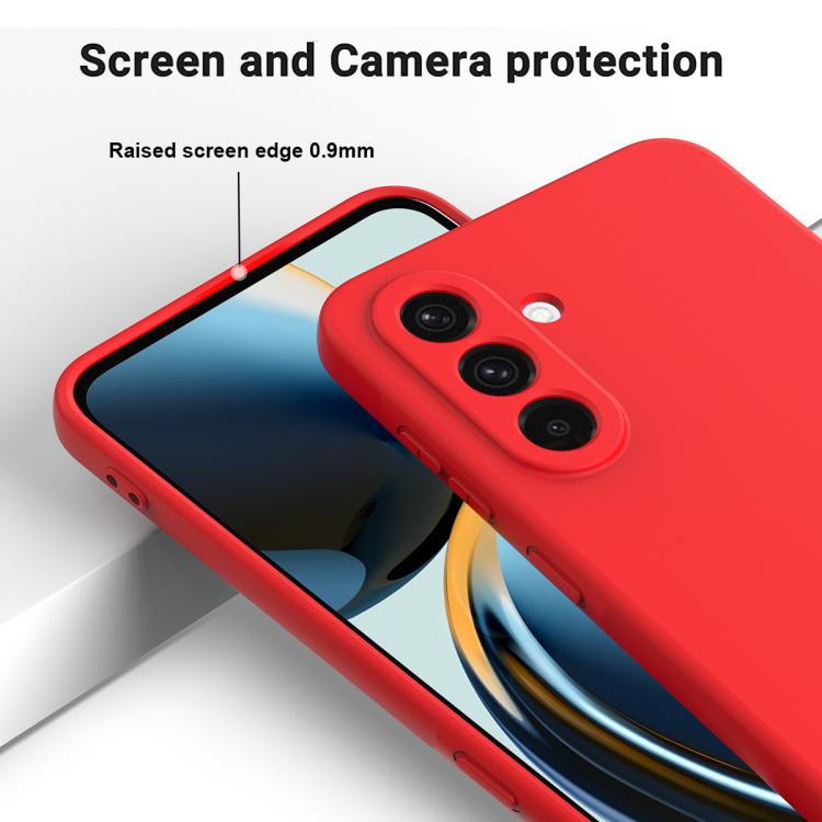 Funda de silicona líquida de color sólido para Samsung Galaxy M36 5G, a prueba de caídas y cobertura total (roja)